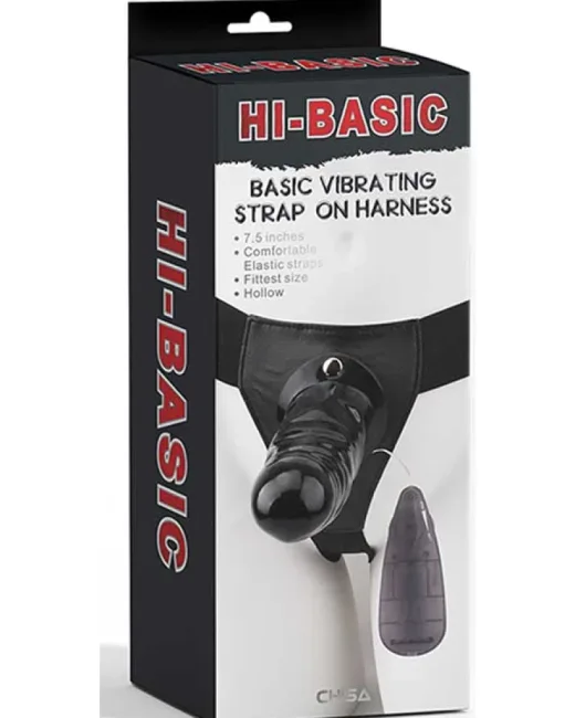 Hi Basic Penis Extender İçi Boş Titreşimli Belden Bağlamalı – Siyah – Silikon alternatif görünüm