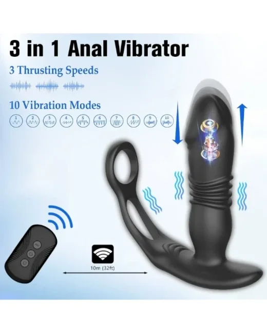 Uzaktan Kumandalı Otomatik Anal Plug – Çift Halkalı – Silikon