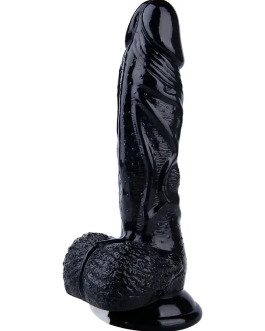 22,5 cm Siyah Dildo – Medikal Silikon alternatif görünüm
