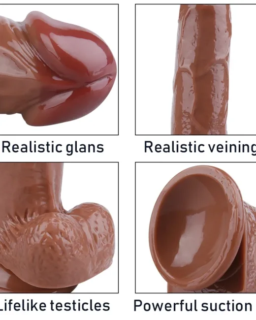 20 cm Gerçekçi Kahverengi Penis Formlu Dildo