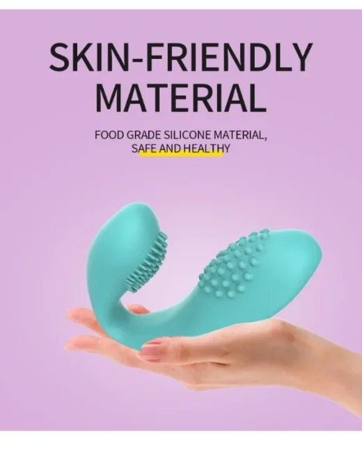 Kablosuz Kumandalı Tırtıklı Klitoris ve G-Spot Uyarıcı 2 in 1 Çift C Vibratör – Silikon, Şarjlı