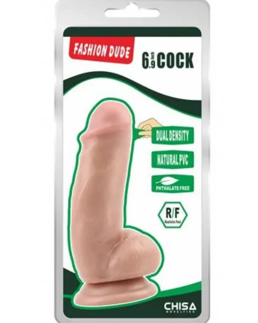 Fashion Dude 17,5 cm Çift Katmanlı Dildo – Hissedilir Damarlı, Vantuzlu alternatif görünüm