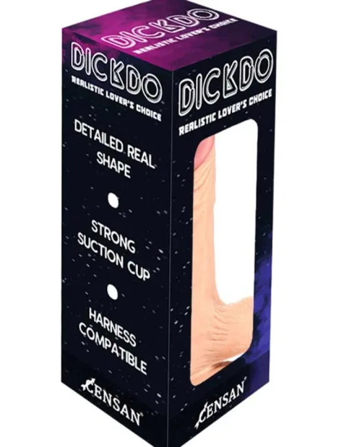 Dickdo Gerçekçi Testisli Penis Formlu Dildo 19 cm – Hissedilir Damarlı, Vantuzlu – Tasarım 02 alternatif görünüm
