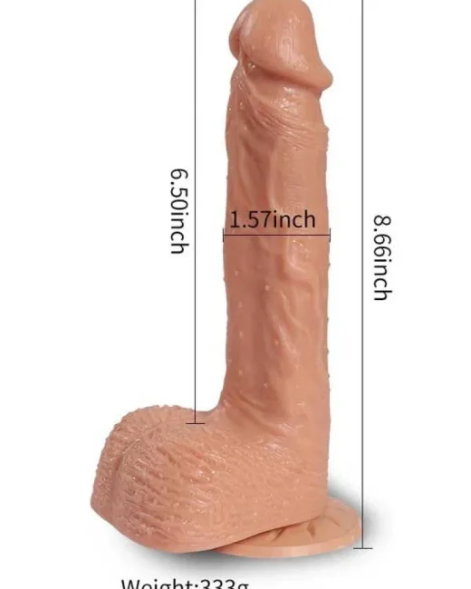 Hill İleri Geri Hareketli Şarjlı Titreşimli Gerçekçi Dildo 21 cm – Hissedilir Damarlı, Vantuzlu alternatif görünüm