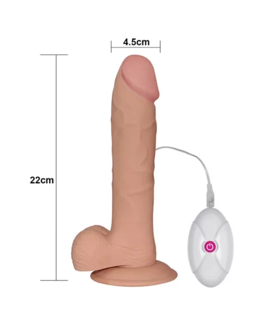 9 i̇nç The Ekstra Yumuşak Dude Titreşimli Realistik Vibratör – TPE, Hissedilir Damarlı