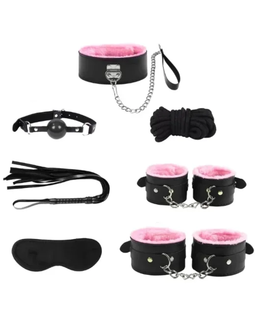 7 Parçalı Fetiş Set Pembe