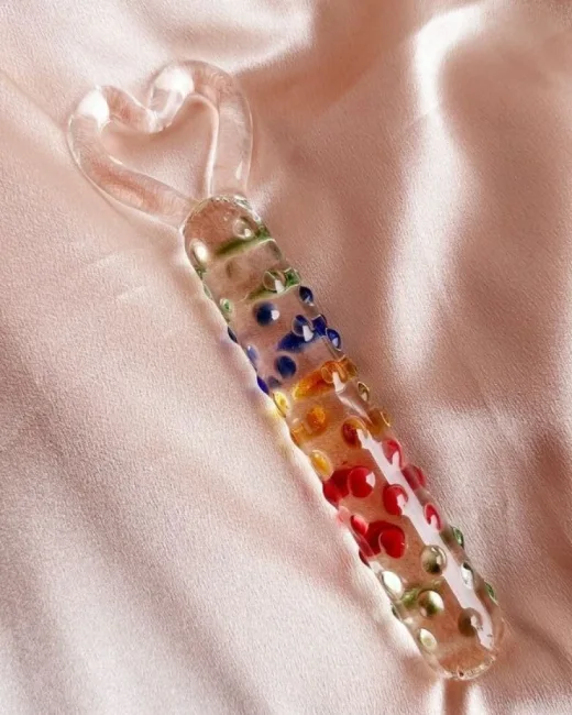 19 cm Tırtıklı Yüzeyli Renli Anal ve Vajinal Dildo