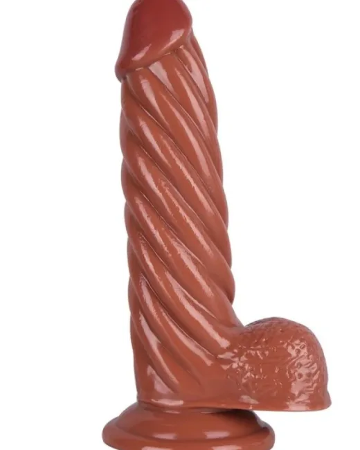21 cm Kahverengi Dildo – Medikal Silikon – 4,7 cm Kalınlık
