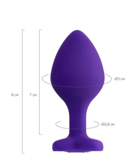 Diamond Heart Anal Plug Mor 8 cm – Silikon