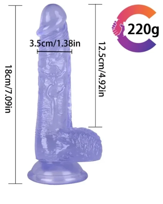 Mavi 20 cm Realistik Dildo – Medikal Silikon