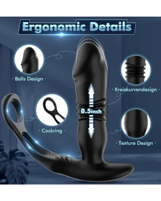 Uzaktan Kumandalı Otomatik Anal Plug – Çift Halkalı – Silikon