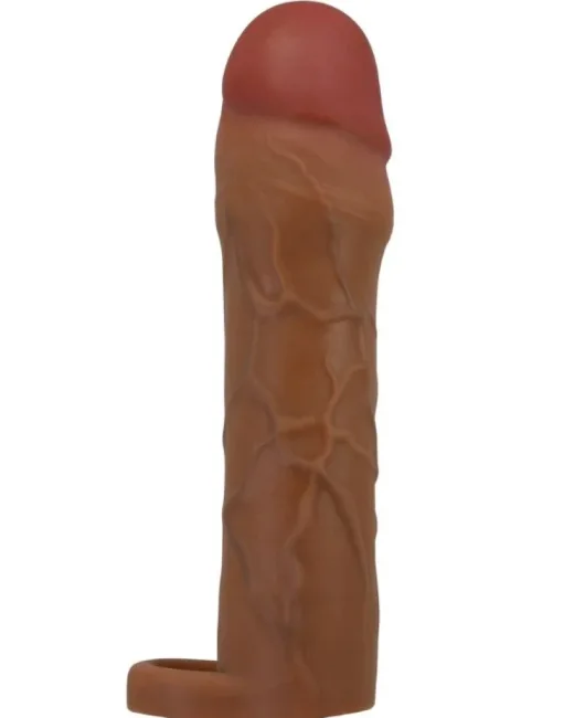 Hani Gerçek Hissiyatlı Uzatıcı Penis Kılıfı Kahverengi – Hissedilir Damarlı alternatif görünüm