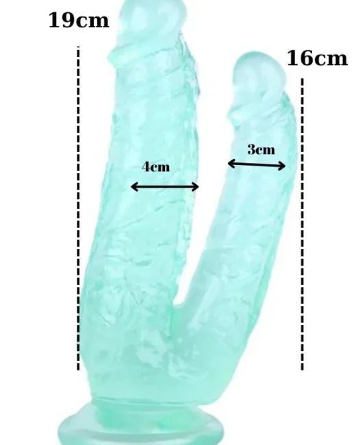 19 cm Yeşil Çiftli Dildo – Medikal Silikon