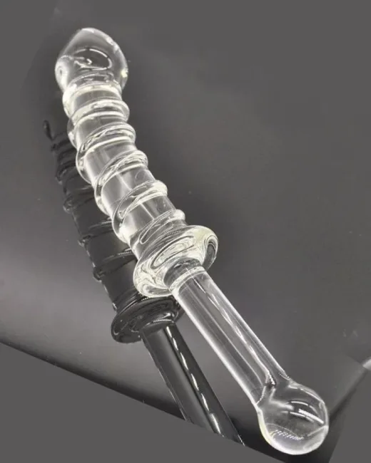 23 cm Tırtıklı Cam Dildo