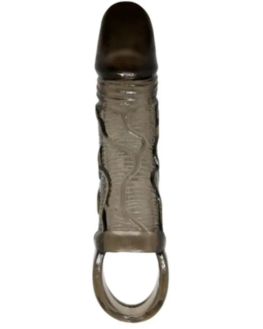 3 cm Dolgulu Penis Kılıfı Koyu Ten Rengi – Hissedilir Damarlı, Silikon alternatif görünüm