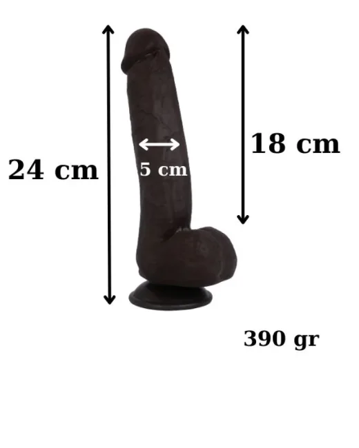 Ultra Gerçekçi 24 cm Kahverengi Kıkırdaklı Dildo – Hissedilir Damarlı – Tasarım 02 alternatif görünüm