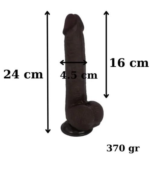 Ultra Gerçekçi 24 cm Kahverengi Kıkırdaklı Dildo – Hissedilir Damarlı – Tasarım 01 alternatif görünüm