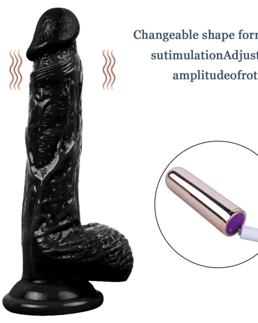 21 cm Gerçekçi Koyu Ten Rengi Penis Formlu Dildo alternatif görünüm