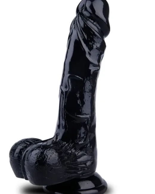 19,5 cm Siyah Dildo – Medikal Silikon alternatif görünüm