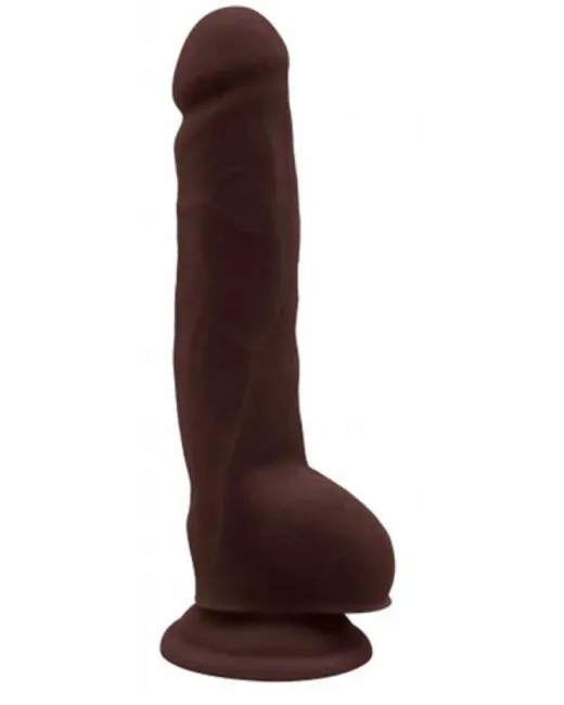Carnalist Kıkırdaklı Gerçekçi Dildo – 23,5 cm Koyu Ten Rengi – Hissedilir Damarlı, Vantuzlu