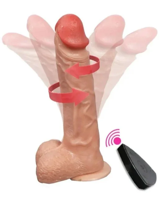 Shequ Bronte Şarjlı Döner Başlı Realistik Dildo Uzaktan Kumandalı 20,5 cm – Hissedilir Damarlı, Vantuzlu