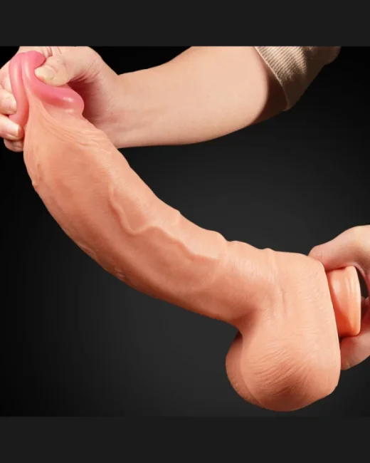 Love Toy King Boyutlu Çift Katmanlı Silikon Dildo – Gerçekçi Doku, Dev Tatmin! – Hissedilir Damarlı