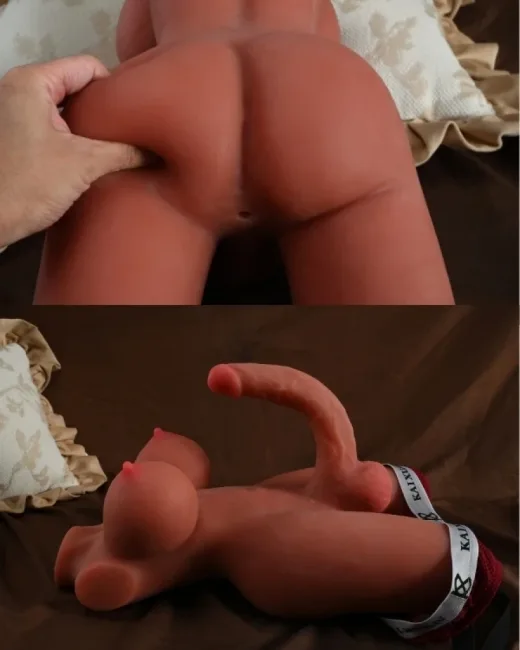 Gerçekçi 5,5 kg Melez Yarım Vücut Trans Vajina Mastürbatörü Dildo
