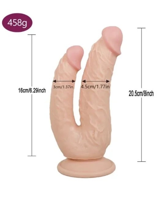 Ten Rengi 20,5 cm Çift Taraflı Dildo