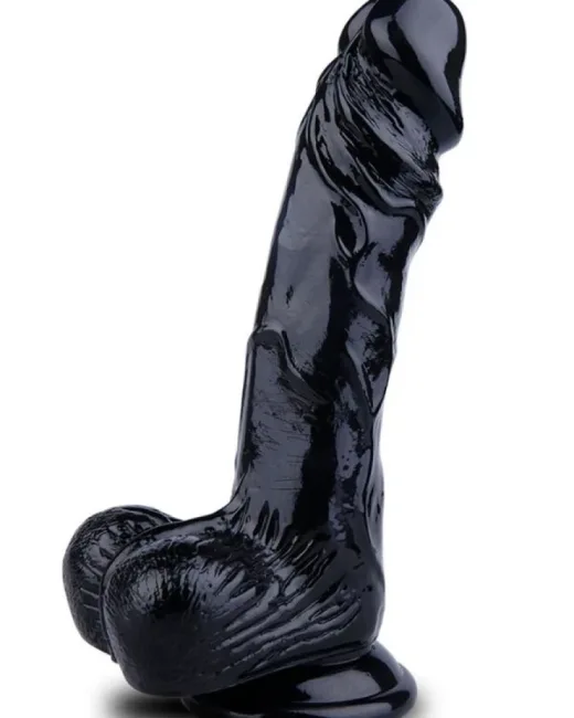 22,5 cm Siyah Dildo – Medikal Silikon – 4,2 cm Kalınlık alternatif görünüm