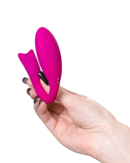 Dolphy Çiftler İçin Vibratör Silikon Pembe 9,6 cm – Şarjlı, Kumandalı