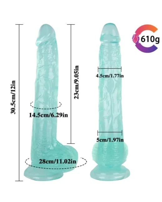 29,5 cm Yeşil Realistik Dildo – Medikal Silikon