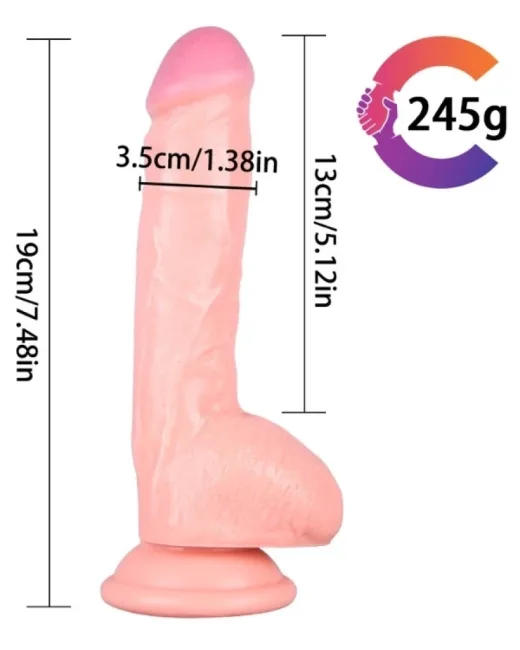 19 cm Ten Rengi Realistik Dildo – Medikal Silikon