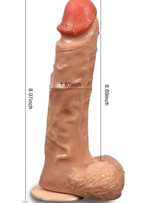 Shequ Bronte Şarjlı Döner Başlı Realistik Dildo Uzaktan Kumandalı 20,5 cm – Hissedilir Damarlı, Vantuzlu
