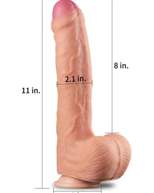Love Toy King Boyutlu Çift Katmanlı Silikon Dildo – Gerçekten Etkileyici Boyutlarda!