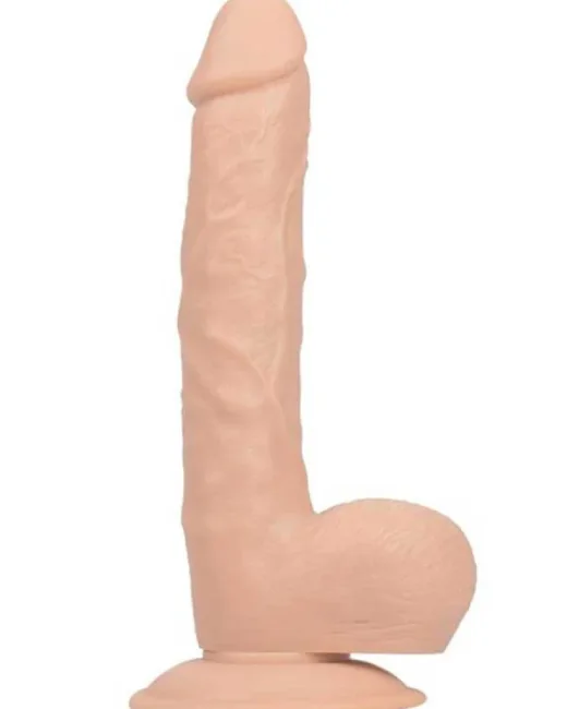 Realistik Dildo 23 cm – Hissedilir Damarlı, Vantuzlu
