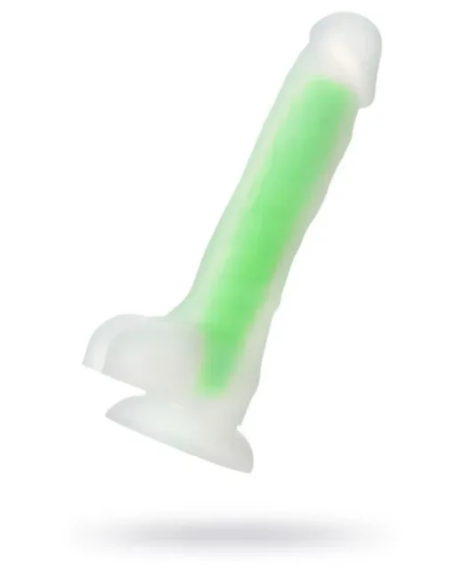 Beyond Yeşil Dick Glow Gece Parlayan Dildo, Silikon, Şeffaf, 18 cm alternatif görünüm