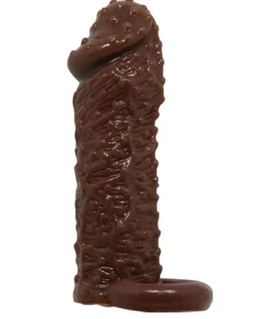 4 cm Uzatmalı Damarlı Penis Kılıfı Esmer