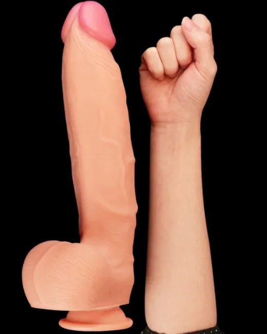 Love Toy King Boyutlu Çift Katmanlı Silikon Dildo – Gerçekçi Doku, Dev Tatmin! – Hissedilir Damarlı alternatif görünüm