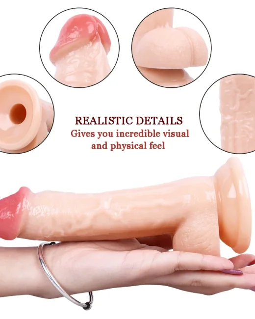 19 cm Gerçekçi Ten Rengi Penis Formlu Dildo alternatif görünüm