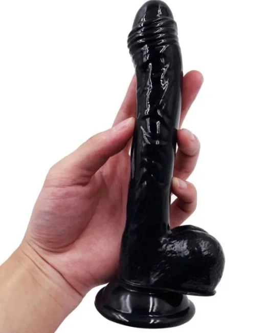 19 cm Siyah Dildo – Medikal Silikon alternatif görünüm