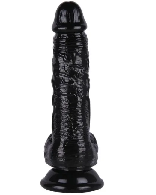 18 cm Siyah Dildo – Medikal Silikon – 3,1 cm Kalınlık