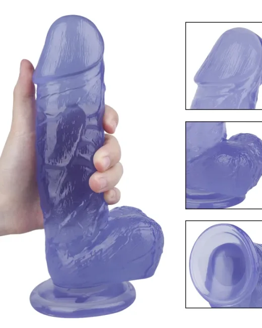 23 cm Gerçekçi Mor Penis Formlu Dildo