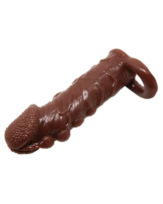 3 cm Uzatmalı Damarlı Penis Kılıfı Esmer
