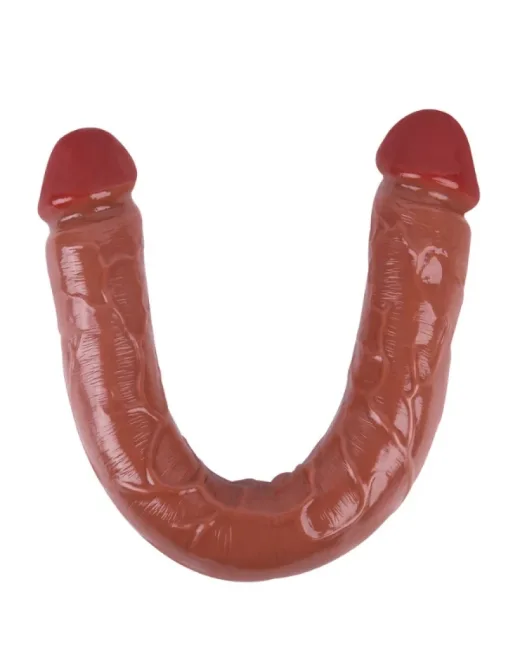 46 cm Kahverengi Çift Taraflı Dildo – Medikal Silikon