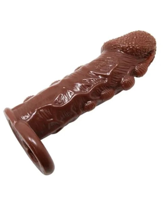 3 cm Uzatmalı Damarlı Penis Kılıfı Esmer