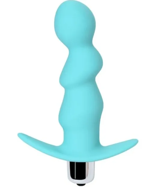 Bland Anal Vibratör Plug Mavi 12 cm – Silikon
