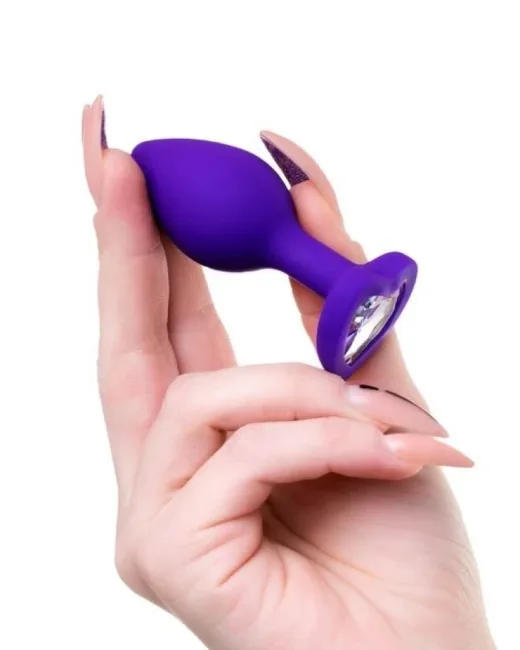 Diamond Heart Anal Plug Mor 7 cm 18 g – Silikon