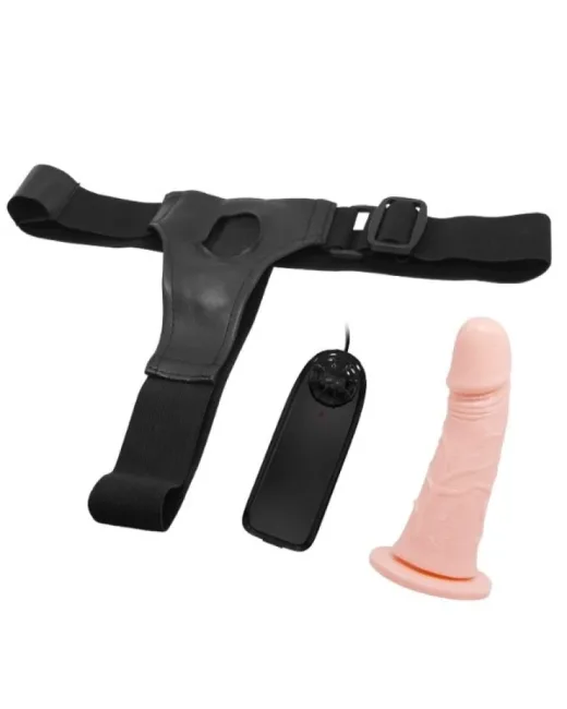 6 cm Dolgulu İçi Boş Titreşimli Belden Bağlamalı Straplon Kumandalı Vibratör – Hissedilir Damarlı