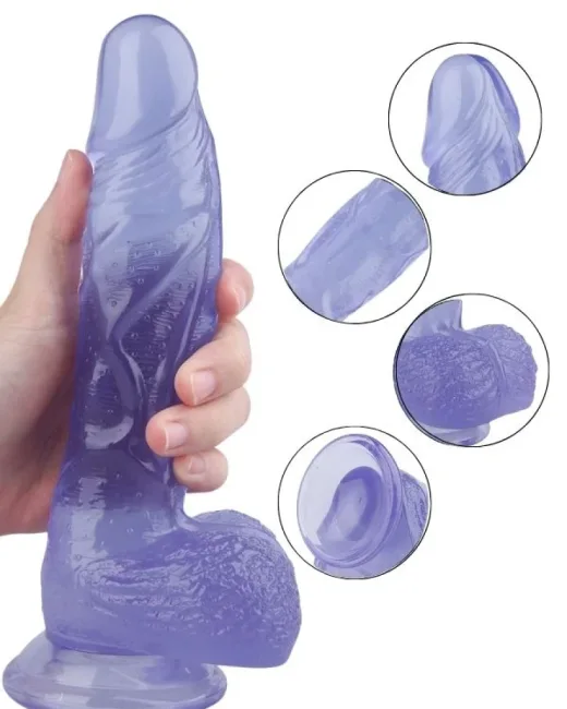 22,5 cm Mor Dildo – Medikal Silikon