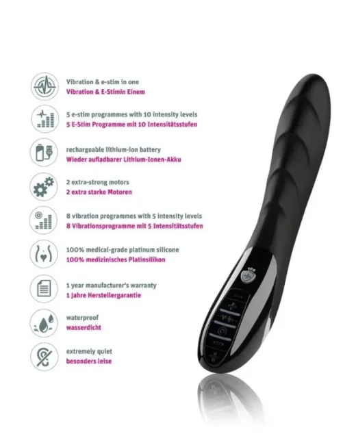 Mystim Sizzling Simon Elektrikli Vibratör Siyah 27 cm – Silikon